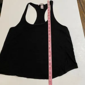 Victoria’s Secret Black Ribbed Racerback Tank Top Size S Lounge Basic thumbnail 6