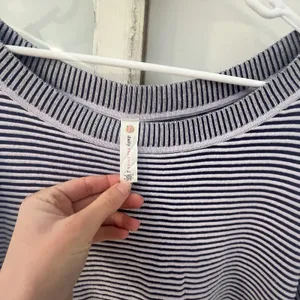 Anthropologie Daily Practice Knit Tunic‎ Dress Blue Stripe, Cotton, XL thumbnail 8