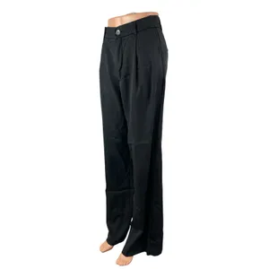 Zara Women's Black High Rise Pleated Relaxed Straight Leg Trousers Pants Size S thumbnail 3