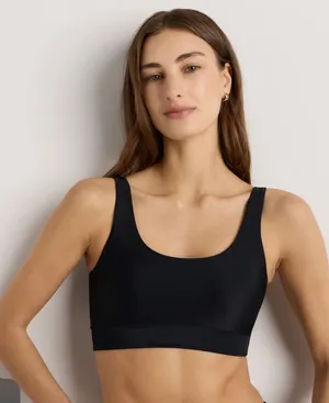 New Quince Italian Tank Bikini Top in Black Size Small thumbnail 1