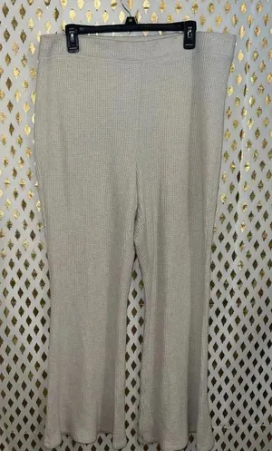 Aerie white waffle knit athletic wear loungewear sweatpants light cream nude siz thumbnail 1
