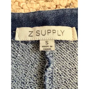 Z Supply Enid Romper Indigo Knit Denim Button Front V Neck Pockets S Minimalist thumbnail 4