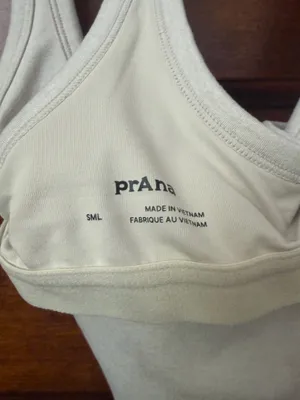 prAna White Tank Top w/ build in bra thumbnail 3
