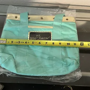 NWT Betsey Johnson XOX Shoulder Purse Teal And Gold Never Out The Bag thumbnail 2