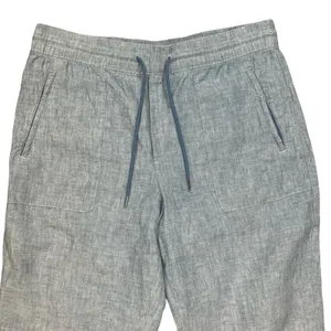 Athleta Womens Blue 100% Linen Jogger Pants Drawstring Elastic Waist Casual 12‎ thumbnail 3