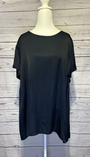 Pure Jill Women’s Blouse Size 3X Dark Blue | Short Sleeve Relaxed Fit Top thumbnail 1