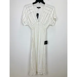 Lulus Goddess Vibes Ivory Gold Striped Dolman Sleeve Maxi Dress Resort XS NWT thumbnail 5