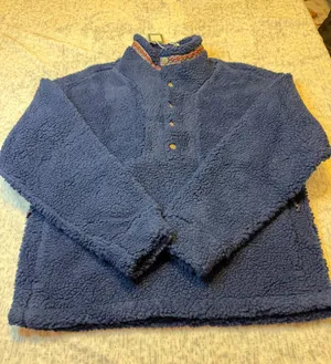 Alpine Design Women Vintage‎ Blue Sherpa Fleece Pullover Sweatshirt XS NWT thumbnail 1