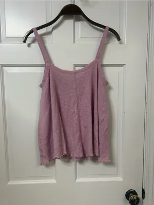 American Eagle Outfitters Mauve Ribbed Cami with Button Placket thumbnail 2