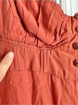 Farm Rio Ruffle-Sleeve Rust Midi Dress thumbnail 10