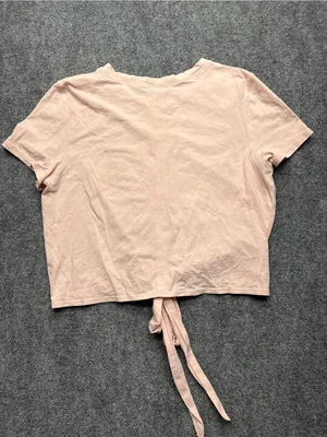 Lululemon Women’s Medium Tie-Front Crop Tee Blush Pink thumbnail 4