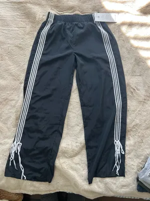 Windbreaker track sweatpants with bows Black thumbnail 7