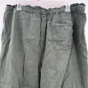 Aerie Lyocell Paperbag Wide Leg Pants XL Olive Green Pull On NWT thumbnail 4