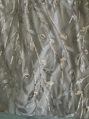 HY Formal Gown with Sequin/Embroidered Leaf Pattern & Tulle Trumpet Hem 12 NWT thumbnail 8