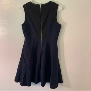 J. Crew Women's Size 6 Colorblock Dress Faux Leather Trim Navy Blue Black thumbnail 10