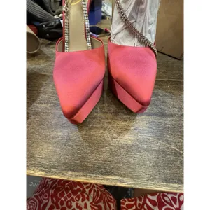 Sam Edelman Andie Pumps Pink Satin Embellished Platform Heel Display Size 8.5‎ thumbnail 6