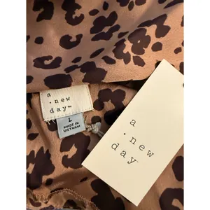 A New Day Leopard Print Satin Slip Dress Brown Tan Animal Midi Maxi NWT Large Y2K boho dai thumbnail 6