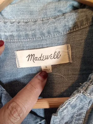 Madewell Womens Chambray Denium Shirt Wash Button Cotton Western Rodeo S thumbnail 4
