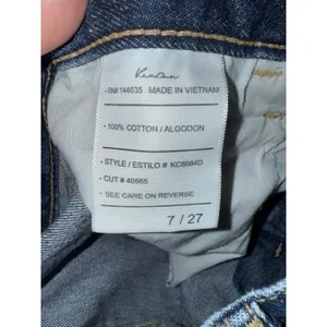 Kancan Women's Sz 7 27 Jeans Distressed Button Fly‎ High Rise Blue Raw Hem Denim thumbnail 5