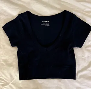 Garage short sleeve navy scoop neck thumbnail 1