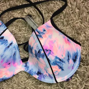 PINK Victoria’s Secret bikini top watercolor bikini top size large tie dye print thumbnail 2