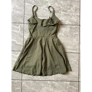 Women Halara NWOT Olive Green Athletic Dress Built-in Shorts Adjustable Strap XS thumbnail 2