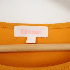 BHome Maternity Mustard Yellow Ruched Side Ruffle Cap Sleeve Top Medium thumbnail 2