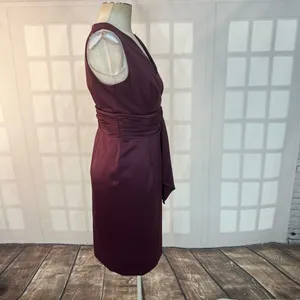 JS Boutique Purple Satin Sleeveless Fully Lined Knee Length Cocktail Dress Sz 6 thumbnail 5