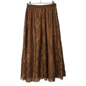 Boutique Brown Lace High Waist A-Line Midi Skirt 4‎ thumbnail 2