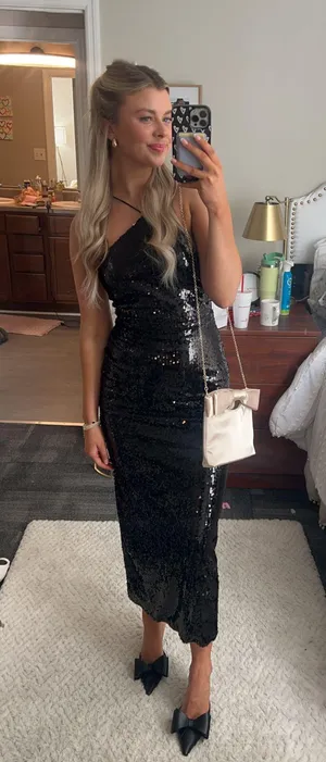 Black Long Sequin Formal Dress Size XS thumbnail 1
