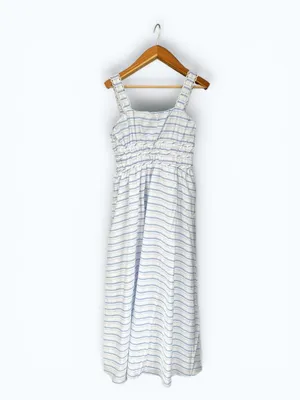 Altar’d State Striped Maxi Dress Sz M Smocked Waist Boho Coastal Sundress NWOT thumbnail 2