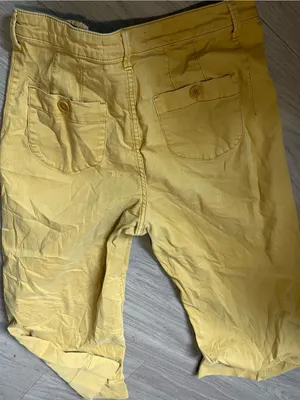 Anthropologie Mustard Yellow Wide-Leg Button-Front Pants thumbnail 2