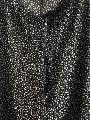 Brandy Melville Black Mini Slip Dress with White Daisy Print thumbnail 2