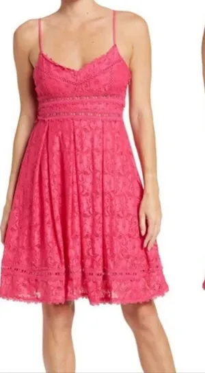 NSR Stretch Knit Lace Mini Dress, Size XS thumbnail 1