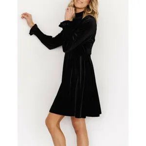 Baltic Born Tina Velvet Short Dress Black XL New‎ with Tag Long Sleeve thumbnail 12
