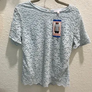 Women's Blue Floral Lace Blouse thumbnail 1