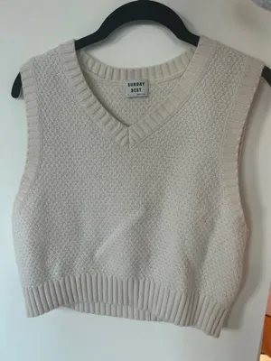 Aritzia Sunday Best Sparrow V-Neck Sweater Vest thumbnail 1