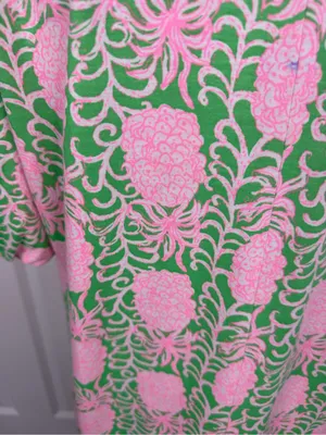 Lilly Pulitzer Size XL Pink Green Pineapple Print Cotton Shift Dress NWOT thumbnail 7