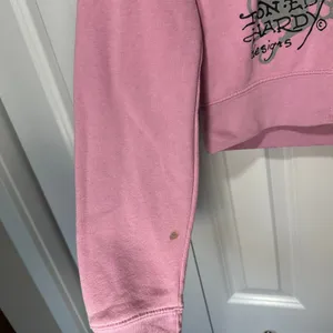 Ed Hardy Hoodie Womens Large Pink Love Kills Tiger Full Zip Cropped Sweatshirt thumbnail 3