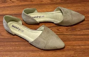 Laundry List Taupe Flats Faux Suede Size 7.5 thumbnail 1