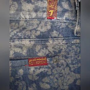 7 For All Mankind Size 29 Floral Metallic Brocade Textured Denim Jeans thumbnail 15