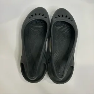 Crocs black sling back‎ shoes women’s size 9 casual minimalist neutral thumbnail 7