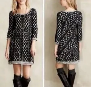 Anthropologie Moth Mini Sweater Dress Womens Medium whimsygoth bohemian designer thumbnail 2