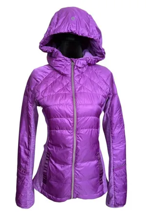 Lululemon Down For A Run Women's Goose Down Puffer Hoodie Jacket Size 6 thumbnail 1