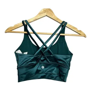 Lululemon Energy Bra LongLine‎ Size 4 Foil Storm Teal thumbnail 2