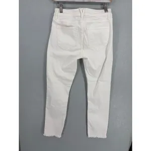 Vineyard Vines Womens Jeans High Rise Straight Crop Raw Hem White 26 thumbnail 3