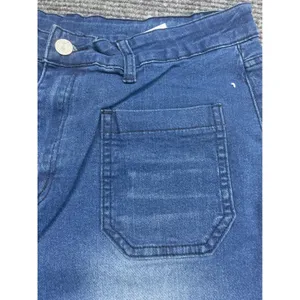 Womens XL 32x24 Wide Leg Cropped Jeans High Rise Patch Pocket Medium Blue Denim thumbnail 2