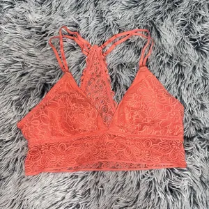Aerie Bright orange lace bralette thumbnail 1