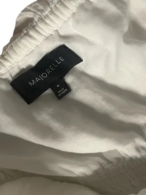 MAJORELLE White Selvaggia Midi Dress Tiered Ruffle Off The Shoulder Size Medium thumbnail 9