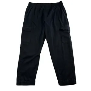 Gap XL Cargo Pants Mid Rise Black Twill Pull On Boho Elastic Waist Boho Grunge‎ thumbnail 3